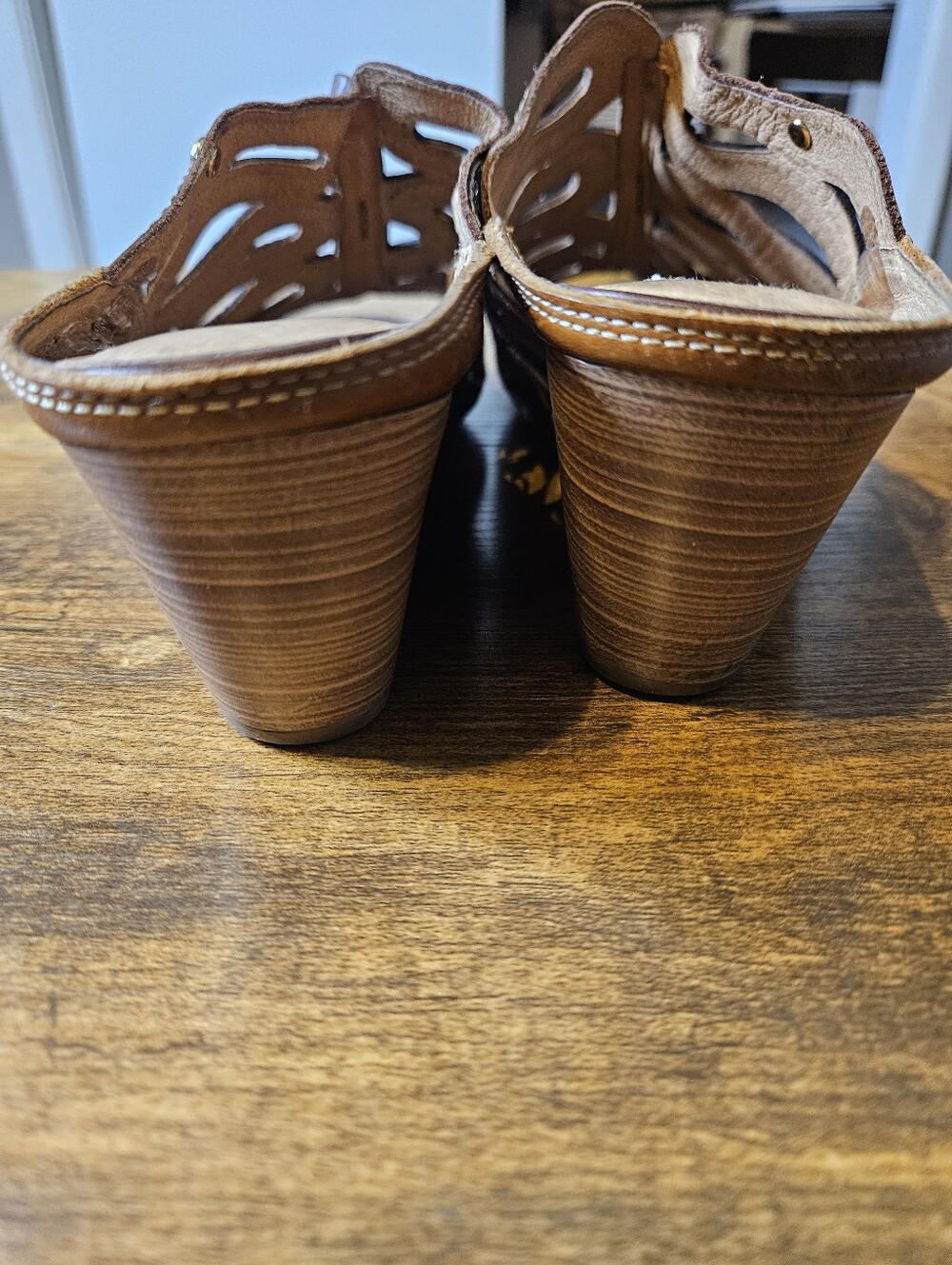 Vintage Pikolinos Capri Brown Cut Out Wedge Sandals 41 10.5-11  W8F-0725 Leather - Picture 5 of 7